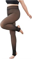 Thick Fleece Lined Tights Fake Translucent Tights