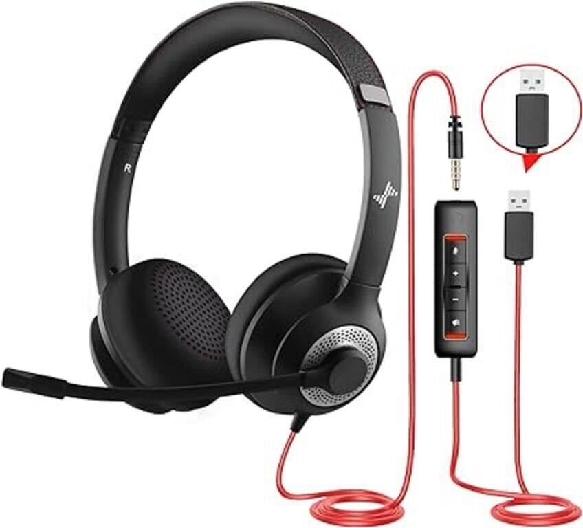USB Headset with Microphone for PC, On-Ear Compute