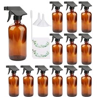 16oz Amber Glass Spray Bottles Adjustable Sprayers