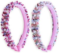 FROG SAC 2 Confetti Headbands for Girls, Rainbow P