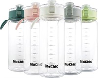 Water Bottle with Time Marker & Removable Strainer