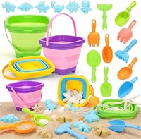 NINAOR Beach Toys for Kids,19 Pcs Collapsible