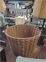 Wicker Basket w/Leather Handles