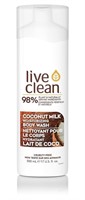 Live Clean Body Wash, Moisturizing Coconut Milk,