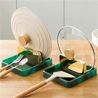 2Pcs Spoon Rest with Lid Holder for Stove Top,