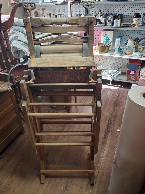 Antique Wooden Anchor Brand Wringer Wash Stand