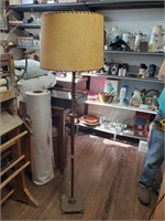 Antique Floor Lamp w/Fiberglass Shade