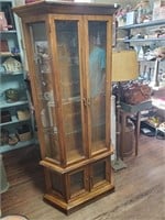 Lighted Curio Cabinet w/3 Glass Shelves-72t x 3