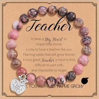 SHCHME Teacher Bracelet Teacher Gifts Natural