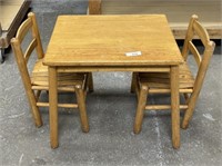 Child Pine Table & Ladderback Chairs
