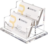 SANRUI Clear Horizontal Business Card Holder Stand