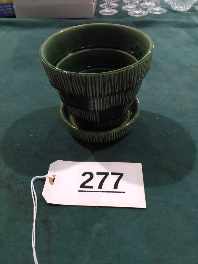 McCoy Green Flower Pot