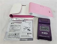 Lg Pocket Printer & Sony Webbie Hd Camera