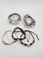 (LB) 9 Shark Tooth Macrame Bracelets