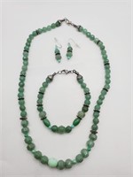 (LB) Green Aventurine Faceted Necklace (20"