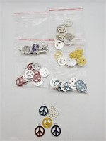 (LB) Metal Peace Signs for Jewelry Making - (5/8"