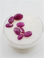 (LB) Ruby Gemstones - Oval Cut - approx. 3 5cts