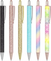 8 PCS Ballpoint Pens, Glitter Rose Gold Click Ball