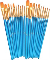 BOSOBO Paint Brushes Set, 2 Pack 20 Pcs Round-Poin