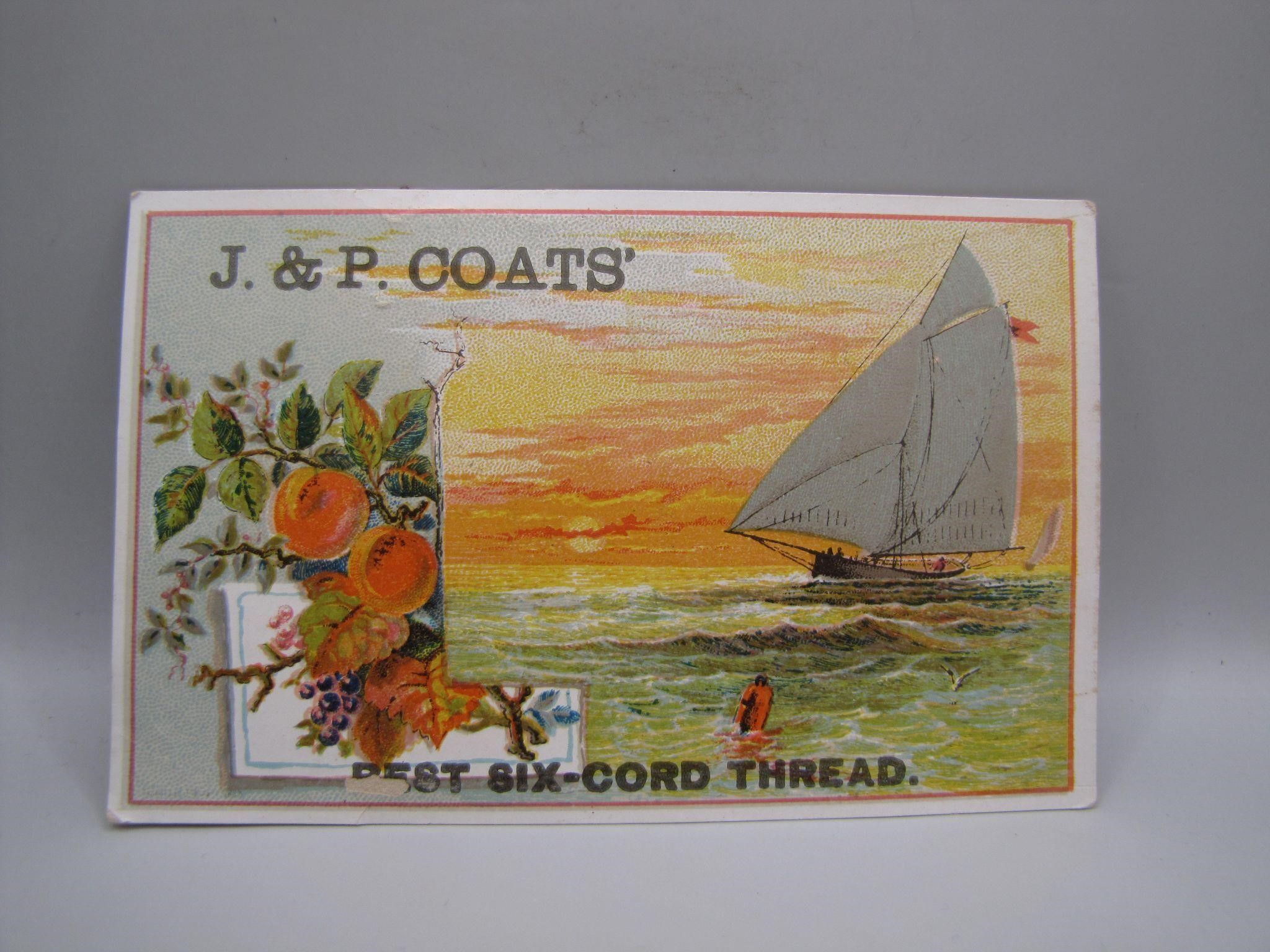 Antique J&P Coats Spool Cotton Card