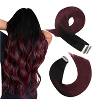 Black and red dyed hair extensions