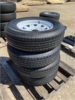 ST205/75R15 Trailer Tires On Rims