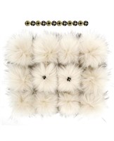 Fluffy Faux Raccoon Fur Pompoms with Press Button