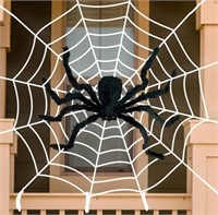 Giant Halloween Spider with 12ft Round Large Web