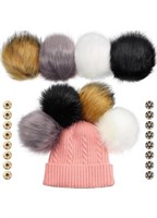 (NEW)6 Pieces 6 Inch Large Fur Pom Pom Balls for