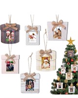 12 Pcs Christmas Wooden Picture Frames Ornaments