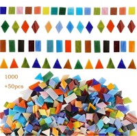 (NEW)1050 Pieces Mixed Shapes Glass Mosaic Tiles
