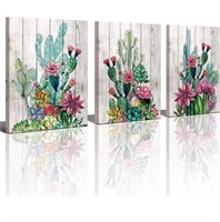 3 Piece Framed Wall Art Watercolor Tropical Plant