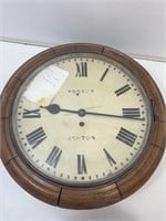 Antique Foster Ashton Wall Clock w/ Key &