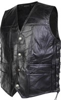 Size - XXL, Motorcycle Genuine Leather Biker Vest