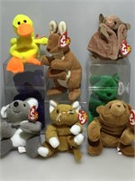 Beanie Babies w/ Hang Tags, Some in Cases.