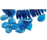 100 pcs Leaf Pressed Glass Beads,
Ak