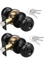 1 Pack Door Knob with Lock and Key(Keyed Alike),