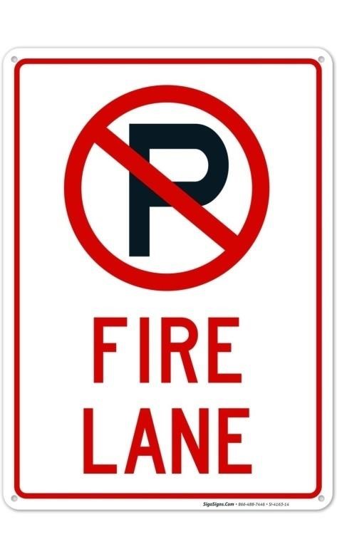 (New) (12x8 Inches)  No Parking Symbol Fire Lane