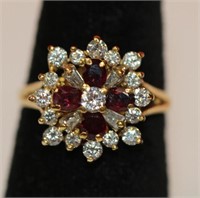 18k yellow gold Ruby & Diamond Ring