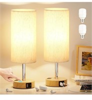 Table Lamp for Bedroom Set of 2 - Touch 3 Way