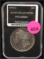 1879-o Silver Morgan Dollar Cased Graded