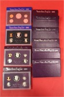 US Proof Sets; 1983, 84, 85, 86, 91, 92