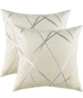 Decorative Couch Pillow Covers 16 x16,White Thick