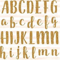 (Sealed/New)Golden glitter alphabet 
Golden