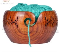Personalized Rosewood Wooden Storage Yarn Bowl,