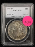 1883-o  Silver Morgan Dollar Pcgs Ms62