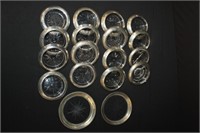 18pc Sterling & Glass Coasters