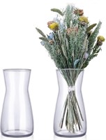 Glass Vase 2 Pcs 8 Inch Tall Vases for Decor