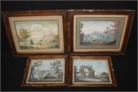 4pc Original French Paintings