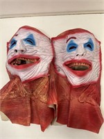 2 new masks clown magnetic peel away face.
